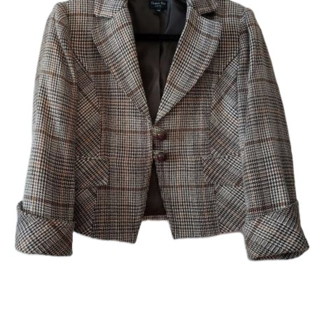 Cropped Blazer - Brown Tweed - Chapter One - Petite 10P